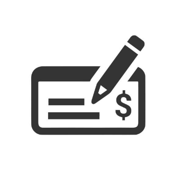 Icon of writing a check